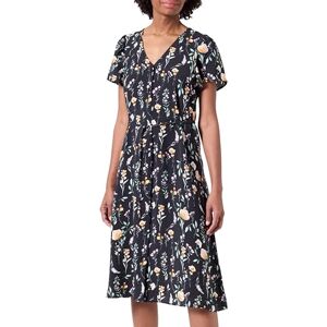 VERO MODA Women's Vmjosie SS Calf Shirt Dress WVN Ga Keid, Black/AOP: Hazel, L VERO MODA Women's Vmjosie SS Calf Shirt Dress WVN Ga Keid, Black/AOP: Hazel, L