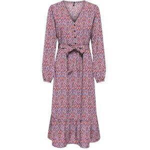 ONLY Women's Onlnova Life Vis Amy Long Dress, Red Orange/AOP:591 Soul, XL ONLY Women's Onlnova Life Vis Amy Long Dress, Red Orange/AOP:591 Soul, XL