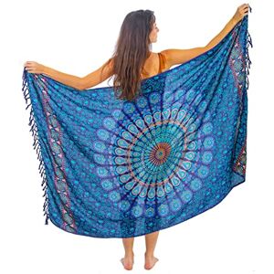 Mandala Life ART Boho Chic Pareo Mandala Pareo Bikini Swimsuit Cover Up- Beach Dress Wrap, 180x120cm, Blue Peacock Mandala Life ART Boho Chic Pareo Mandala Pareo Bikini Swimsuit Cover Up- Beach Dress Wrap, 180x120cm, Blue Peacock