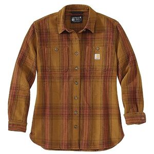 Carhartt Women's Long Sleeve Twill L/S Plaid Shirt, Brown, XL Carhartt Women's Long Sleeve Twill L/S Plaid Shirt, Brown, XL
