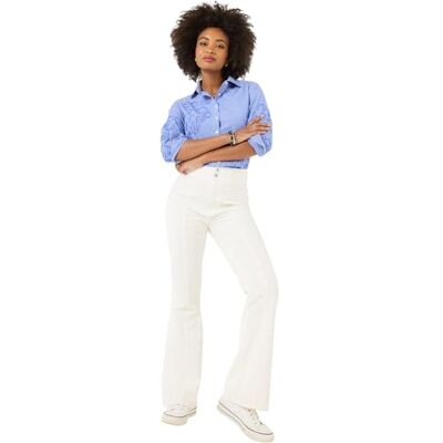 Joe Browns Women's High Waisted Kick Flare Jeans, Regular, White, UK 12 Joe Browns Women's High Waisted Kick Flare Jeans, Regular, White, UK 12