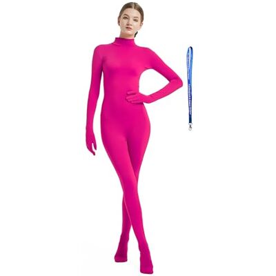 Full Bodysuit Womens Costume Without Hood Spandex Zentai Unitard Body Suit, Hot Pink, Large Full Bodysuit Womens Costume Without Hood Spandex Zentai Unitard Body Suit, Hot Pink, Large
