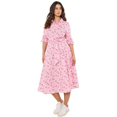 Joe Browns Women's Rose Floral Printed Shirt Dress, Regular, Pink, UK 16 Joe Browns Women's Rose Floral Printed Shirt Dress, Regular, Pink, UK 16