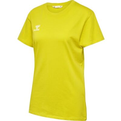 hummel GO 2.0 T-Shirt S/S Women's Short Sleeve Sports Shirt for Sports, Fitness and Leisure Basic Shirt Made of 100% Organic Cotton Stretchy Material Crew Neck Blazing Yellow hummel GO 2.0 T-Shirt S/S Women's Short Sleeve Sports Shirt for Sports, Fitness and Leisure Basic Shirt Made of 100% Organic Cotton Stretchy Material Crew Neck Blazing Yellow