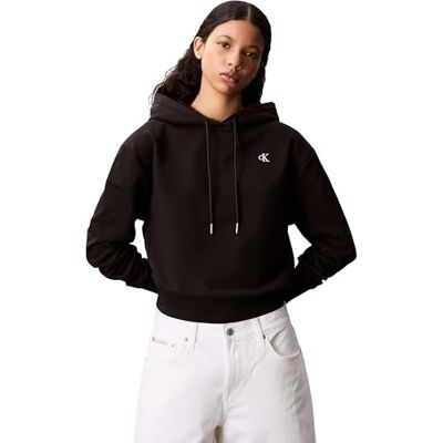 Calvin Klein Women’s Monogram Terry Hoodie with Logo, Black (Black), XL Calvin Klein Women’s Monogram Terry Hoodie with Logo, Black (Black), XL