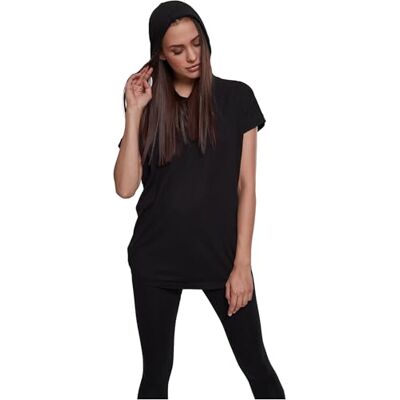 Urban Classics Women's Sleeveless Jersey Hoodie T-Shirt, Black, XL Urban Classics Women's Sleeveless Jersey Hoodie T-Shirt, Black, XL