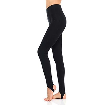 JJJ Fashion JJJ Women's Solid Cotton Spandex Jersey Stirrup Leggings, Black, S JJJ Fashion JJJ Women's Solid Cotton Spandex Jersey Stirrup Leggings, Black, S