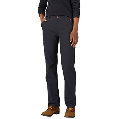 Dickies Women's Relaxed Straight Carpenter Duck Pant, Rinsed Black, 6 Dickies Women's Relaxed Straight Carpenter Duck Pant, Rinsed Black, 6