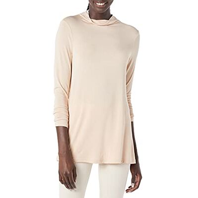 Amazon Essentials Women's Jersey Long-Sleeve Mock Neck Swing Tunic, Beige, XXL Amazon Essentials Women's Jersey Long-Sleeve Mock Neck Swing Tunic, Beige, XXL