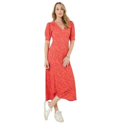 Joe Browns Women's Da-mask Print Jersey Dress, Slim, Orange, UK 10 Joe Browns Women's Da-mask Print Jersey Dress, Slim, Orange, UK 10