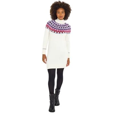 Joe Browns Women's Oversized Fairisle Knitted Dress, Regular, Beige, UK 16 Joe Browns Women's Oversized Fairisle Knitted Dress, Regular, Beige, UK 16