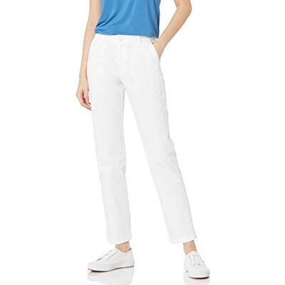 Amazon Essentials Women's Slim-Fit, Straight-Leg Stretch Twill Chino Trouser, White, 10 Amazon Essentials Women's Slim-Fit, Straight-Leg Stretch Twill Chino Trouser, White, 10