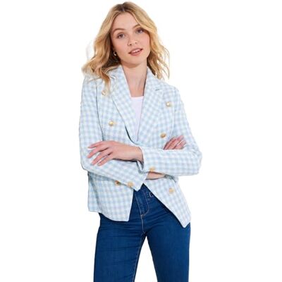 Joe Browns Women's Checked Co-Ord Blazer Jacket, Regular Fit, Blue, UK 18 Joe Browns Women's Checked Co-Ord Blazer Jacket, Regular Fit, Blue, UK 18