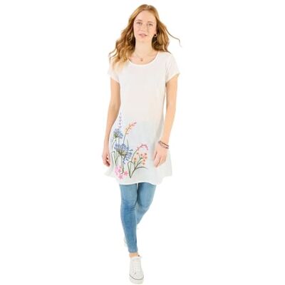 Joe Browns Women's Embroidered Floral Meadow Tunic, Relaxed, White, UK 14 Joe Browns Women's Embroidered Floral Meadow Tunic, Relaxed, White, UK 14