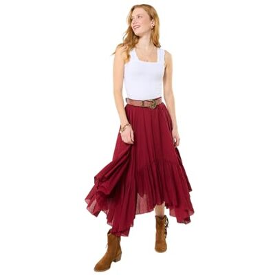 Joe Browns Women's Boho Layered Hanky Hem Maxi Skirt, Regular, Red, UK 8 Joe Browns Women's Boho Layered Hanky Hem Maxi Skirt, Regular, Red, UK 8