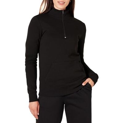Amazon Essentials Women's Long-Sleeve Fleece Quarter-Zip Jumper (Available in Plus Sizes), Black, XS Amazon Essentials Women's Long-Sleeve Fleece Quarter-Zip Jumper (Available in Plus Sizes), Black, XS