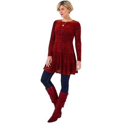 Joe Browns Women's Orange Devore Tunic Dress, Relaxed, Orange, UK 14 Joe Browns Women's Orange Devore Tunic Dress, Relaxed, Orange, UK 14