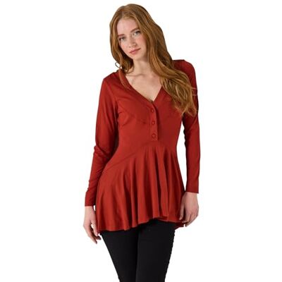 Joe Browns Women's High Low Button Front Tunic Top Shirt, Burnt Orange, 14 Joe Browns Women's High Low Button Front Tunic Top Shirt, Burnt Orange, 14