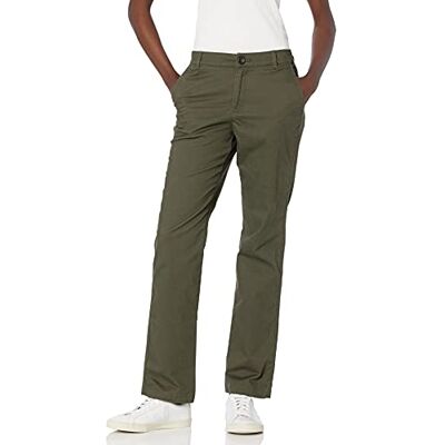 Amazon Essentials Women's Slim Fit, Straight leg Stretch Twill Chino Pant, Dark Olive, 14 Amazon Essentials Women's Slim Fit, Straight leg Stretch Twill Chino Pant, Dark Olive, 14