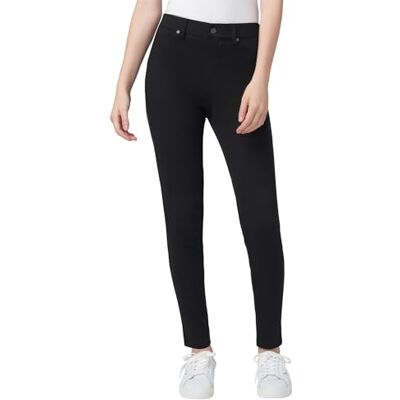 HUE Women's Ultra Soft High Waist Denim Leggings Hosiery, Black, M HUE Women's Ultra Soft High Waist Denim Leggings Hosiery, Black, M
