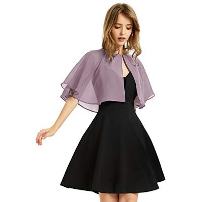 BUCUXE XinQi Women's Soft Chiffon Shawl Wraps Shrug for Evening Dress Wedding Cape Bolero Flapper Cover Up, Twilight Gray, One Size BUCUXE XinQi Women's Soft Chiffon Shawl Wraps Shrug for Evening Dress Wedding Cape Bolero Flapper Cover Up, Twilight Gray, One Size