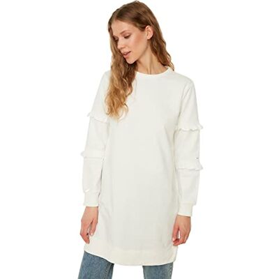 Trendyol Women Design Regular Basic Crew neck Woven Modest Tunics Ecru Trendyol Women Design Regular Basic Crew neck Woven Modest Tunics Ecru
