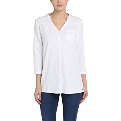 berydale Women's Linen mix tunic blouse, White, S berydale Women's Linen mix tunic blouse, White, S