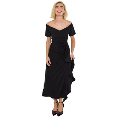 Joe Browns Women's Full Skirted Stretchy Jersey Dress, Petite, Black, UK 10 Joe Browns Women's Full Skirted Stretchy Jersey Dress, Petite, Black, UK 10