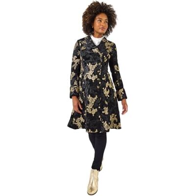 Joe Browns Women's Floral Embroidered Evening Coat, Black, 10 Joe Browns Women's Floral Embroidered Evening Coat, Black, 10