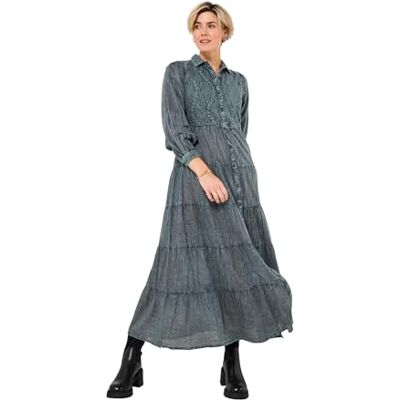 Joe Browns Women's Boho Embroidered Shirt Dress, Regular, Grey, UK 14 Joe Browns Women's Boho Embroidered Shirt Dress, Regular, Grey, UK 14