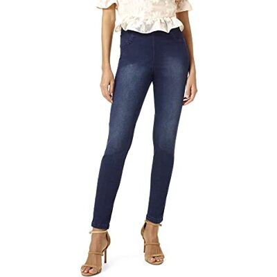 HUE Solid Reversible Denim Legging Deep Blue Wash/Black S HUE Solid Reversible Denim Legging Deep Blue Wash/Black S