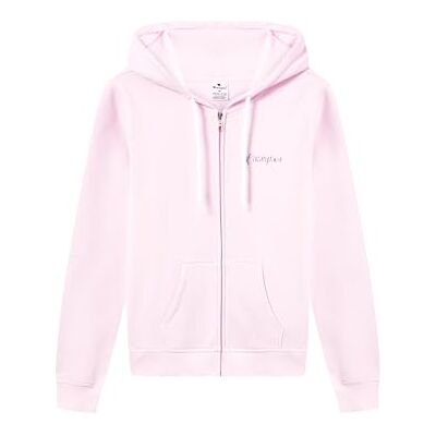Champion Women's full-zip fleece hoodie, with front pockets, hood with adjustable drawcords, graphic logo Pink Champion Women's full-zip fleece hoodie, with front pockets, hood with adjustable drawcords, graphic logo Pink