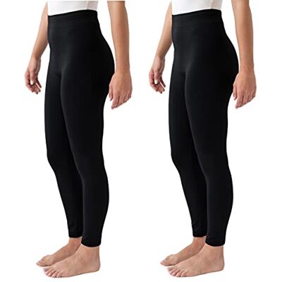 MUK LUKS Women's 2 Pack of Leggings Hosiery, Black/Black, X-Large (Pack of 2) MUK LUKS Women's 2 Pack of Leggings Hosiery, Black/Black, X-Large (Pack of 2)