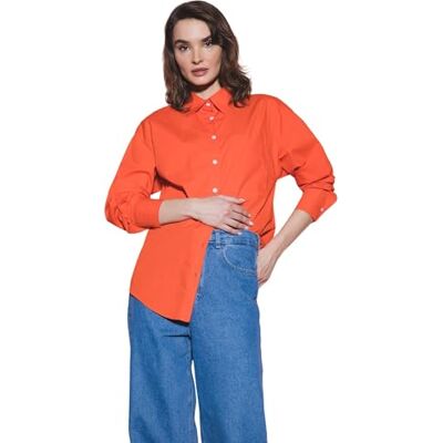 DeFacto Women's Tunic Shirt, Orange, S DeFacto Women's Tunic Shirt, Orange, S