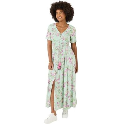 Joe Browns Women's Bold Summer Floral Shirred Waistband Maxi Dress, Slim, Green, UK 22 Joe Browns Women's Bold Summer Floral Shirred Waistband Maxi Dress, Slim, Green, UK 22