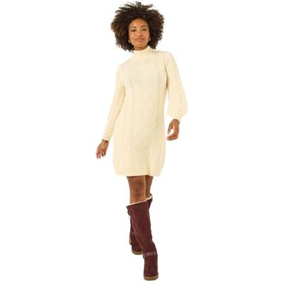 Joe Browns Women's Chunky Cable Knit Mini Dress Pullover Sweater Joe Browns Women's Chunky Cable Knit Mini Dress Pullover Sweater