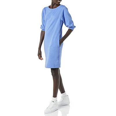 Amazon Essentials Women's Fleece Blouson Sleeve Crewneck Sweatshirt Dress (Available in Plus Size), Blue Heather, Medium Amazon Essentials Women's Fleece Blouson Sleeve Crewneck Sweatshirt Dress (Available in Plus Size), Blue Heather, Medium