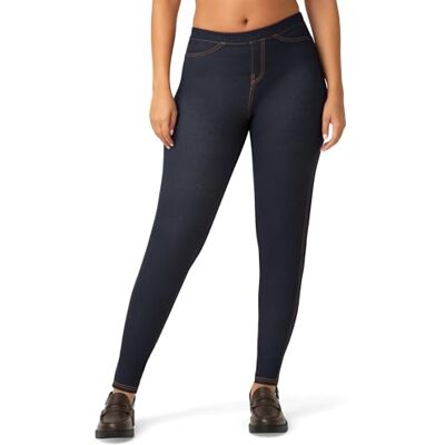 No Nonsense Women's Stretch Leggings with Pockets Pants, Dark Denim, M No Nonsense Women's Stretch Leggings with Pockets Pants, Dark Denim, M