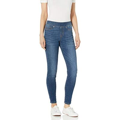 Amazon Essentials Women's Mid-Rise Stretch Pull-On Jegging Discontinued Colours, Medium Blue, 18 Long Amazon Essentials Women's Mid-Rise Stretch Pull-On Jegging Discontinued Colours, Medium Blue, 18 Long