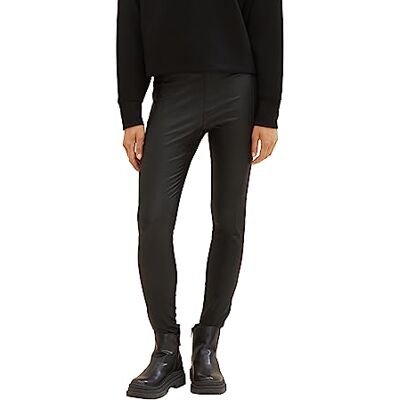 Tom Tailor Denim Women's Coated Leggings with Decorative Stitching, 14482-deep Black, XXL Tom Tailor Denim Women's Coated Leggings with Decorative Stitching, 14482-deep Black, XXL