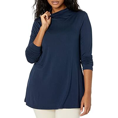 Amazon Essentials Women's Jersey Long-Sleeve Mock Neck Swing Tunic, Navy, XL Amazon Essentials Women's Jersey Long-Sleeve Mock Neck Swing Tunic, Navy, XL