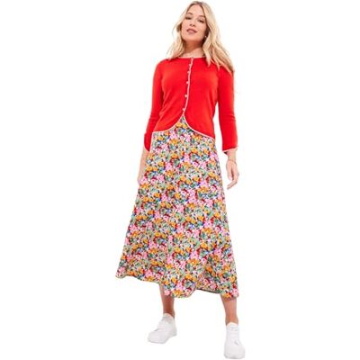 Joe Browns Women's Lightweight Spring Floral Maxi Skirt, Red, UK 10 Joe Browns Women's Lightweight Spring Floral Maxi Skirt, Red, UK 10