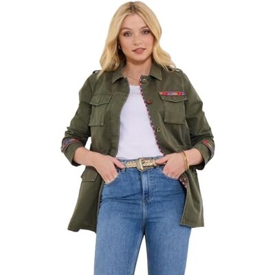 Joe Browns Women's Embroidered Oversized Khaki Jacket, 12 Joe Browns Women's Embroidered Oversized Khaki Jacket, 12