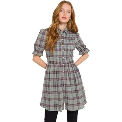 Joe Browns Women's Shirred Check Tunic Shirt, Green, 12 Joe Browns Women's Shirred Check Tunic Shirt, Green, 12