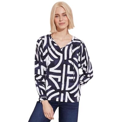 Street One Women's A344663 Print Tunic Blouse, Deep Blue, 14 Street One Women's A344663 Print Tunic Blouse, Deep Blue, 14