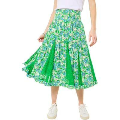 Joe Browns Women's Floral Lace Insert Godet Knee Length Skirt Joe Browns Women's Floral Lace Insert Godet Knee Length Skirt