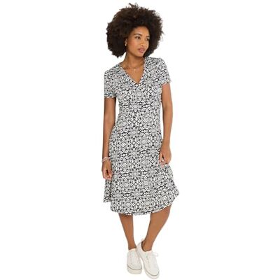 Joe Browns Women's Monochrome Floral Print Jersey Dress, Slim, Multi, UK 22 Joe Browns Women's Monochrome Floral Print Jersey Dress, Slim, Multi, UK 22