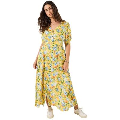 Joe Browns Women's Summer Floral Maxi Dress, Regular, Yellow, UK 18 Joe Browns Women's Summer Floral Maxi Dress, Regular, Yellow, UK 18