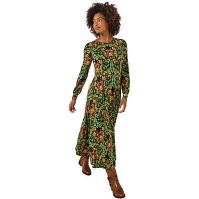 Joe Browns Women's Leaf Print Jersey Dress, Petite, Green, UK 6 Joe Browns Women's Leaf Print Jersey Dress, Petite, Green, UK 6