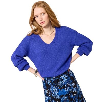 Joe Browns Women's Simple Drop Sleeve V Neck Jumper, Oversized, Blue, UK 8 Joe Browns Women's Simple Drop Sleeve V Neck Jumper, Oversized, Blue, UK 8